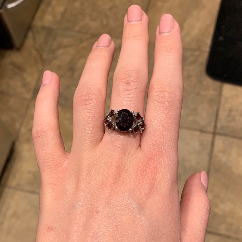 Sterling Silver Garnet Ring